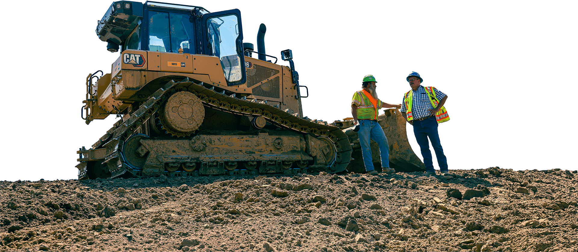 Men with a bulldozer